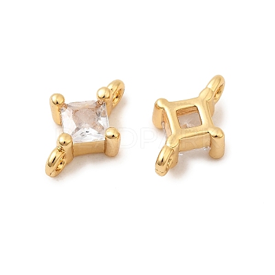 Brass Pave Clear Cubic Zirconia Connector Charms LS-KK-P340-07A-G-1