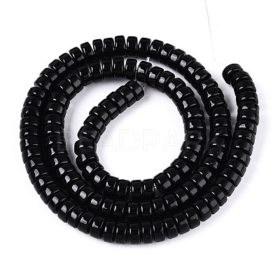 Opaque Solid Color Glass Beads Strands GLAA-N026-3x6mm-11-1