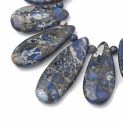 Synthetic Gold Line Imperial Jasper Beads Strands X-G-S324-001A-1