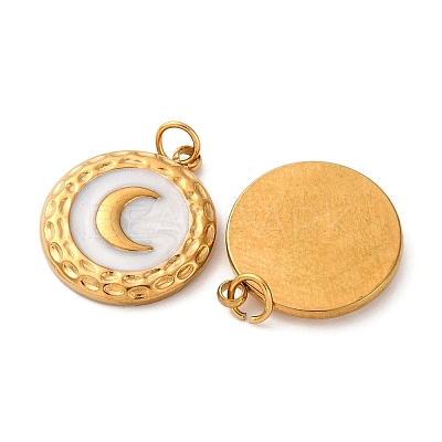 304 Stainless Steel Enamel Pendants STAS-U061-34G-B01-1