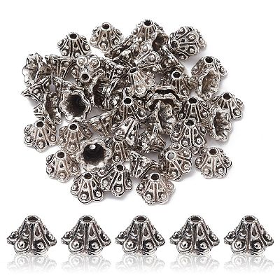 Tibetan Style Alloy Flower Bell Filigree Bead Caps PALLOY-YW0001-79-1