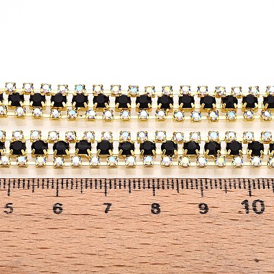 Iron Rhinestone Cup Chains CH-T006-04G-06-1