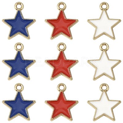 20Pcs 3 Colors Alloy Enamel Pendants ENAM-FS0003-53-1