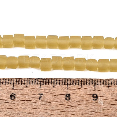 Transparent Frosted Glass Beads Strands GLAA-N072-01A-A03-1