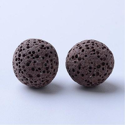 Unwaxed Natural Lava Rock Beads G-F325-14mm-M-1