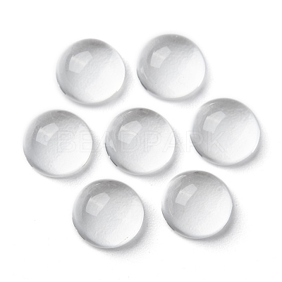 Transparent Half Round Glass Cabochons GGLA-R027-10mm-1