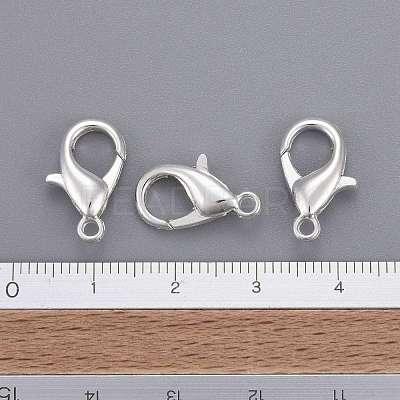Silver Color Plated Alloy Lobster Claw Clasps X-E106-S-1