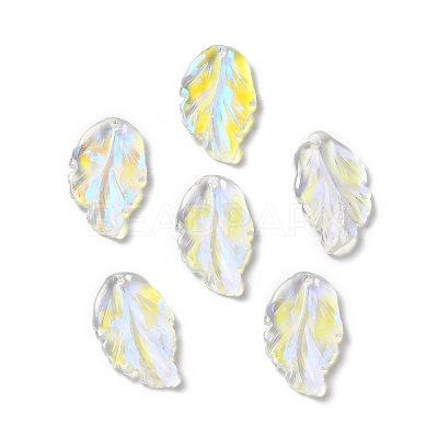 Dyed & Heated Glass Pendants X1-GLAA-B009-06H-1