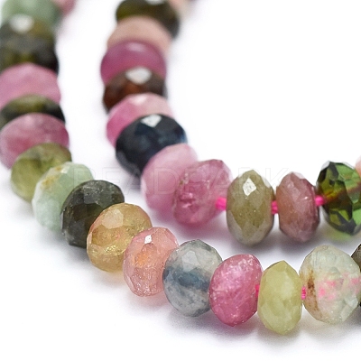 Natural Multicolor Tourmaline Beads Strands G-D0010-23B-1