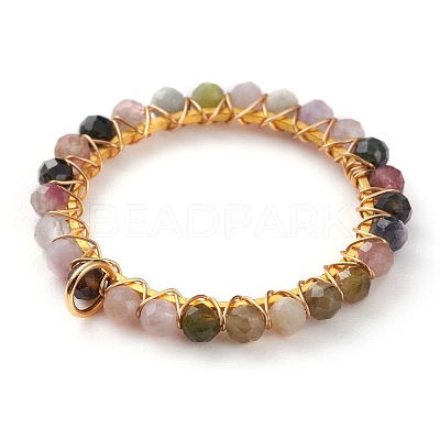 Natural Mixed Gemstone Pendants PALLOY-JF00590-1