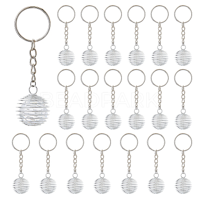 Iron Spiral Bead Cage Keychain KEYC-DC00004-1