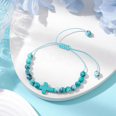 5Pcs Synthetic Gemston Braided Beaded Bracelets Sets BJEW-JB11016-1
