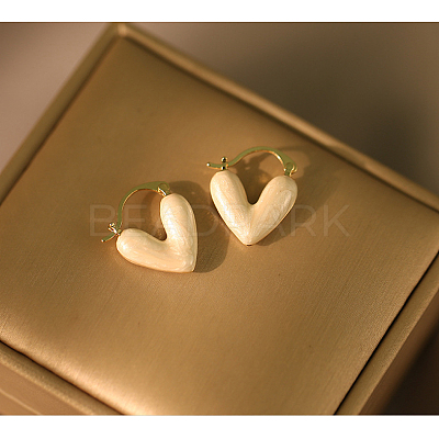Heart Alloy Enamel Hoop Earrings FS-WG9017F-02-1