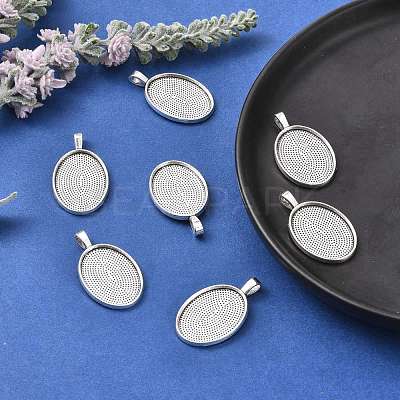 Alloy Pendant Cabochon Settings X-PALLOY-E436-88AS-1
