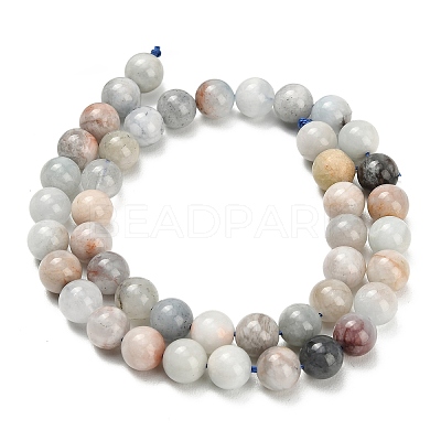 Natural Aquamarine Beads Strands G-F591-29B-8mm-05-1