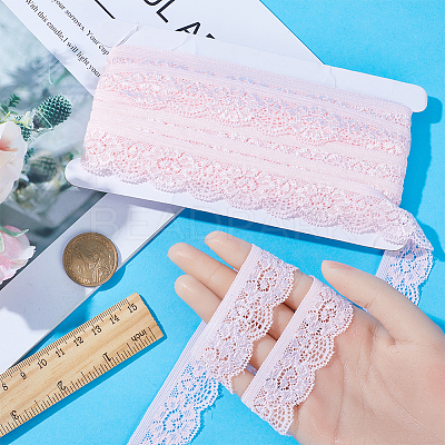 10 Yards Polyester Elastic Lace Trim OCOR-WH0086-04A-1