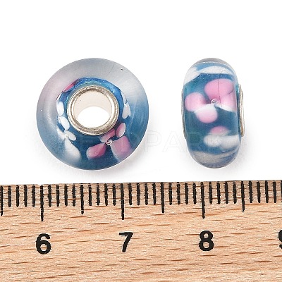 Lampwork & Brass Core European Beads LAMP-P019-01P-17-1