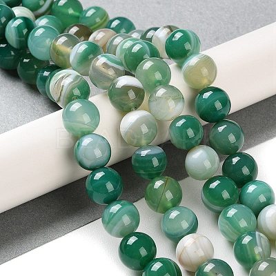 Natural Striped Agate/Banded Agate Beads Strands G-Z060-A01-C01-1