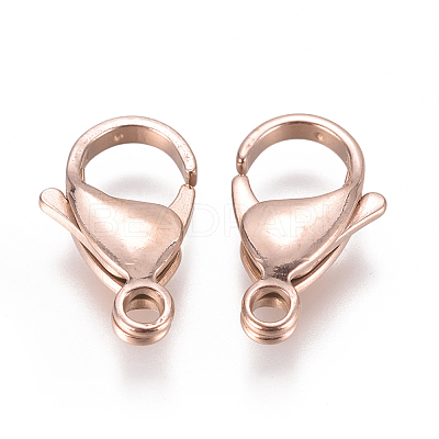 Ion Plating(IP) 304 Stainless Steel Lobster Claw Clasps LS-STAS-F224-04RG-1