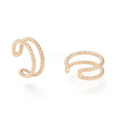 Brass Cuff Earrings EJEW-I249-18G-1