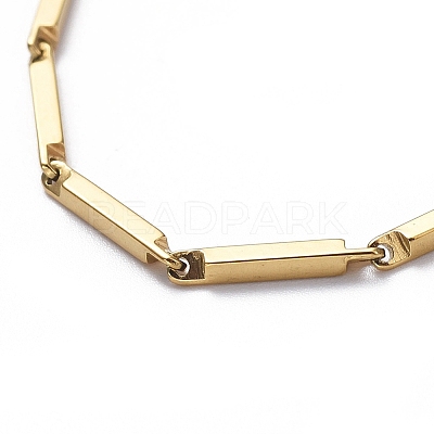 Ion Plating(IP) Unisex 201 Stainless Steel Bar Link Chain Bracelets BJEW-L637-42A-G-1