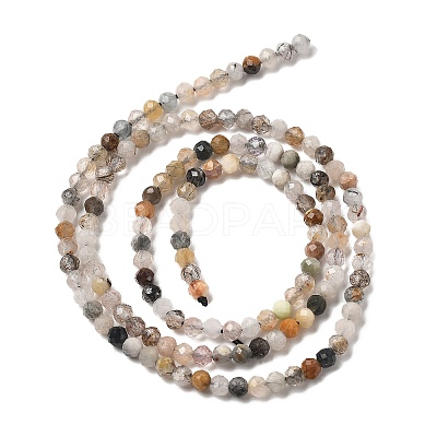 Natural Black Rutilated Quartz Beads Strands G-RM241221-B24-1