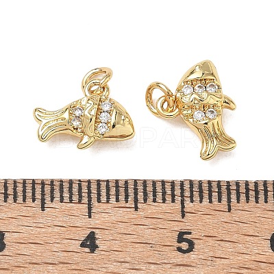 High Polished Ocean Brass Micro Pave Clear Cubic Zirconia Pendants CU-CBAF3CF-02Q-01-1