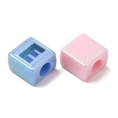 UV Plating Opaque Acrylic European Beads AC-CBA113D-01-1