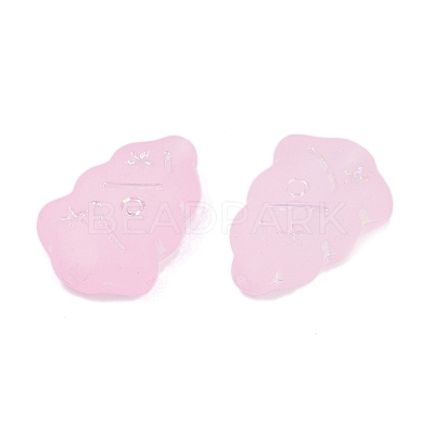 Frosted Transparent Acrylic Beads OACR-P029-04B-05-1