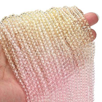 Transparent Painted Glass Beads Strands X1-DGLA-A034-T3mm-A25-1