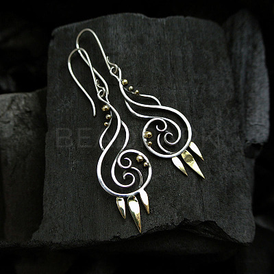 Spiral Alloy Dangle Earrings FS-WG8B3F2-01-1