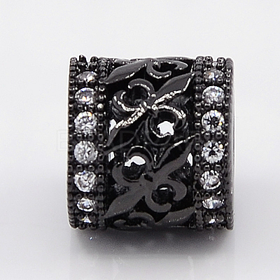 Brass Micro Pave Cubic Zirconia  Beads ZIRC-K003-14B-NR-1