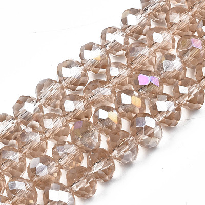 Electroplate Glass Beads Strands EGLA-A034-T6mm-B24-1