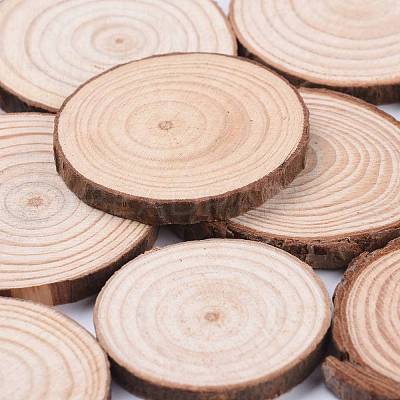 Unfinished Natural Poplar Wood Cabochons WOOD-E018-12-1