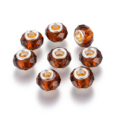 Handmade Glass European Beads X-GPDL25Y-70-1