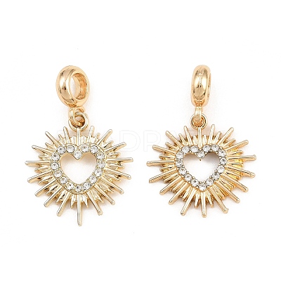 Alloy Crystal Rhinestone European Dangle Charms AL-CBAC2D3-19G-1