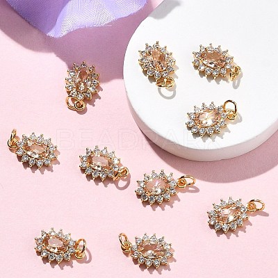 SHEGRACE Brass Micro Pave Cubic Zirconia Pendants XGRQ2O533-446A-G-1