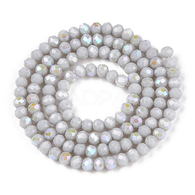 Electroplate Opaque Solid Color Glass Beads Strands EGLA-A034-P3mm-L23-1
