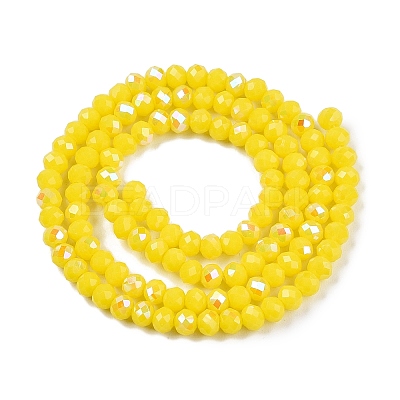 Electroplate Opaque Solid Color Glass Beads Strands EGLA-A044-P3mm-L04-1