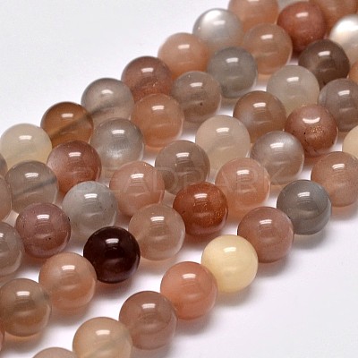 Grade AA Natural Multi-Moonstone Bead Strands G-M296-01-6mm-1
