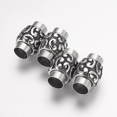 304 Stainless Steel Magnetic Clasps with Glue-in Ends X-STAS-F124-05AS-1