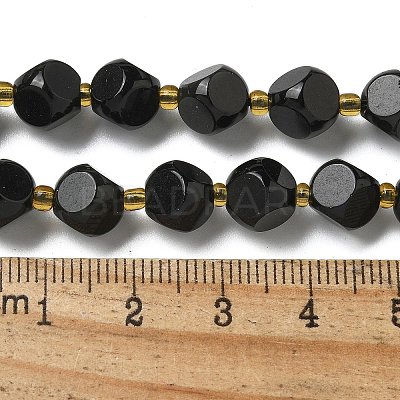 Natural Black Onyx(Dyed & Heated) Beads Strands G-K387-A03-02-1