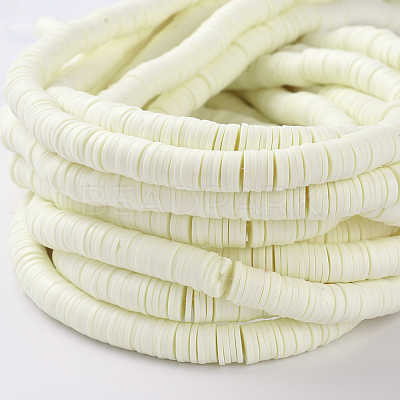 Flat Round Handmade Polymer Clay Beads CLAY-R067-8.0mm-21-1