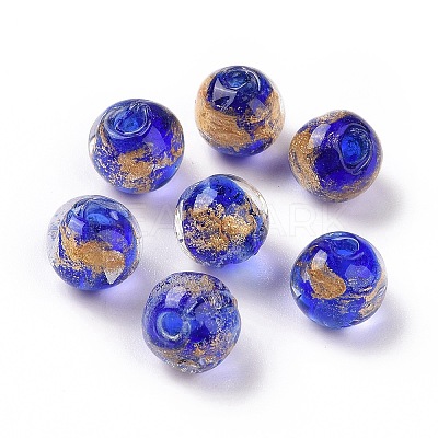 Handmade Gold Foil Glass Beads LAMP-C004-03A-1