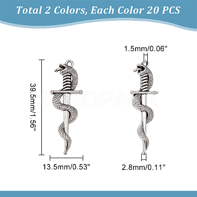 40Pcs 2 Colors Alloy Pendants FIND-UN0001-77-1