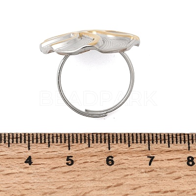 Ion Plating(IP) 304 Stainless Steel Finger Rings for Women RJEW-A093-01PG-1