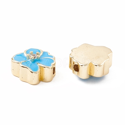 Brass Micro Pave Cubic Zirconia Beads ZIRC-P098-01G-1