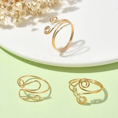 3Pcs 3 Style Vortex Cuff Rings Set RJEW-TA00094-1