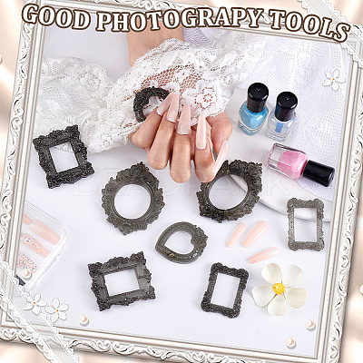 32Pcs 8 Styles Gothic Dark Style Resin Photo Frame AJEW-GA0007-97-1