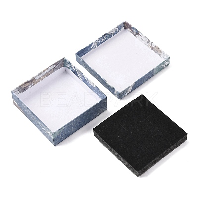 Floral Oil Painting Print Square Cardboard Jewelry Boxes CBOX-A010-01B-04-1